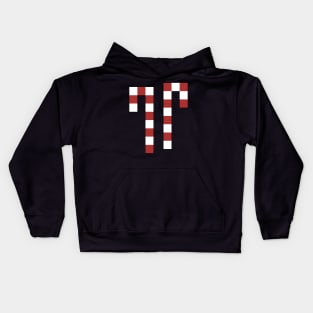 Pixel Peppermint Candy Canes Kids Hoodie